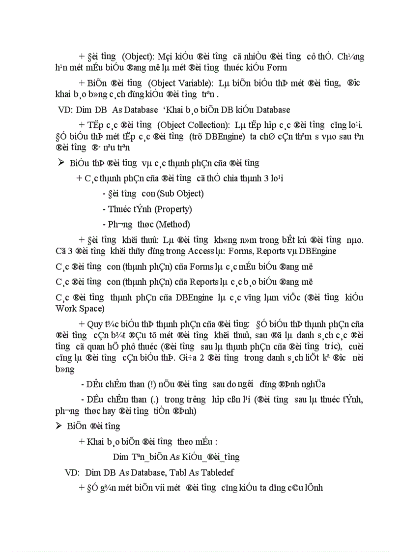 image for page Tổ chức dữ liệu của chương trình trên Access