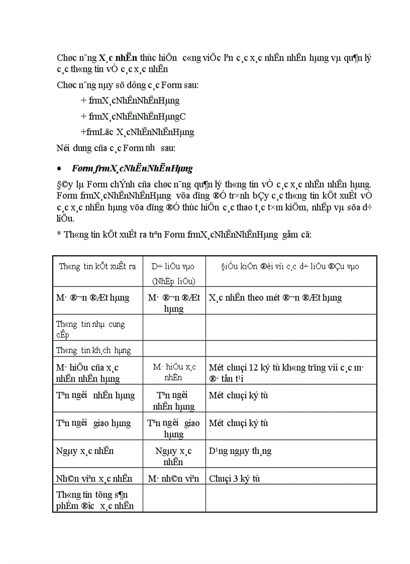 image for page Tổ chức dữ liệu của chương trình trên Access