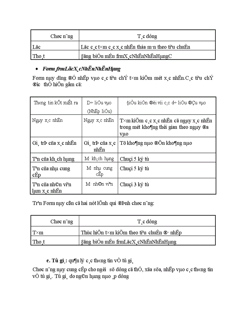 image for page Tổ chức dữ liệu của chương trình trên Access