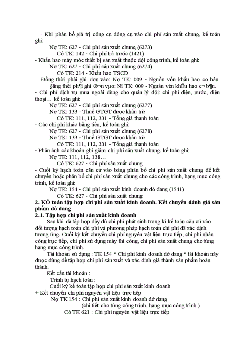 image for page Hoàn thiện kế toán chi phí sản xuất và tính gía thành sản phẩm xây lắp trong doanh nghiệp xây lắp ở xí nghiệp Sông Đà 8 06