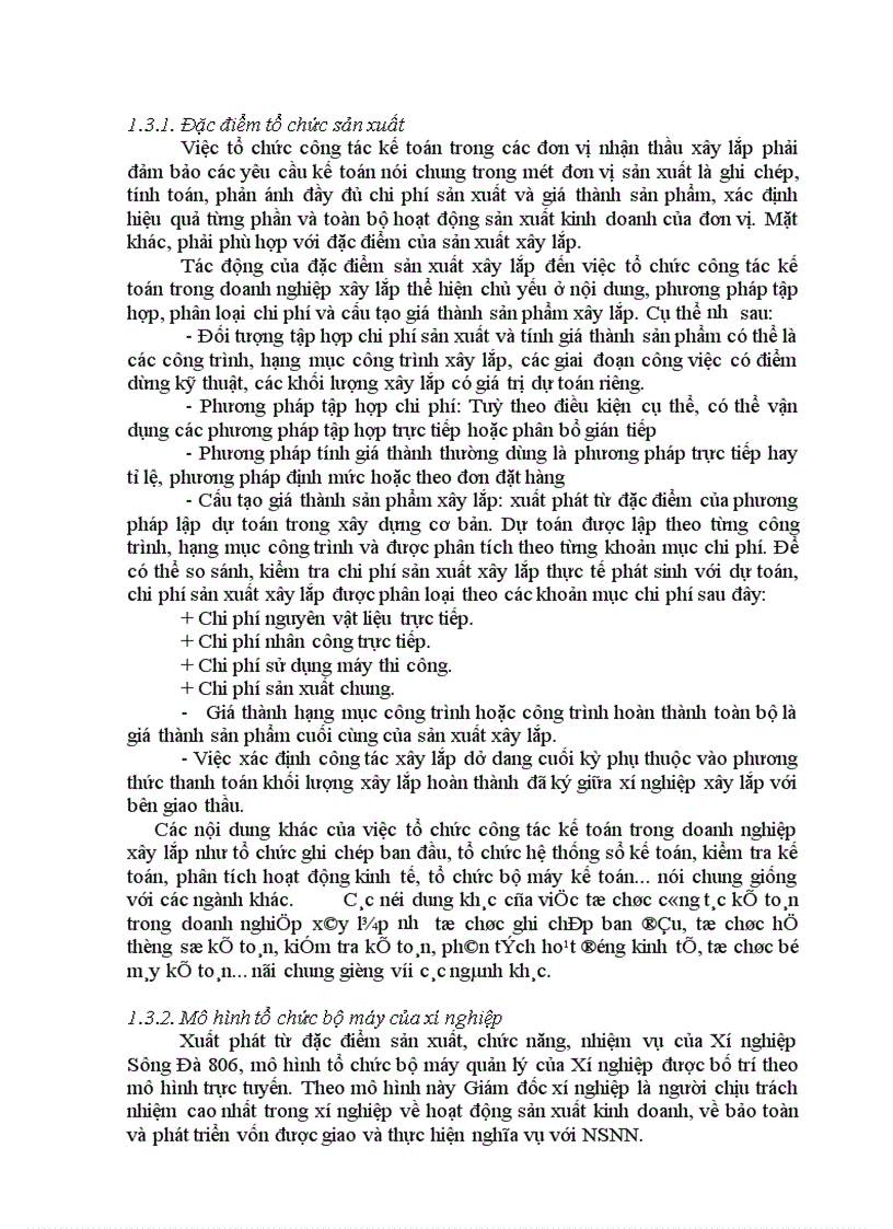 image for page Hoàn thiện kế toán chi phí sản xuất và tính gía thành sản phẩm xây lắp trong doanh nghiệp xây lắp ở xí nghiệp Sông Đà 8 06