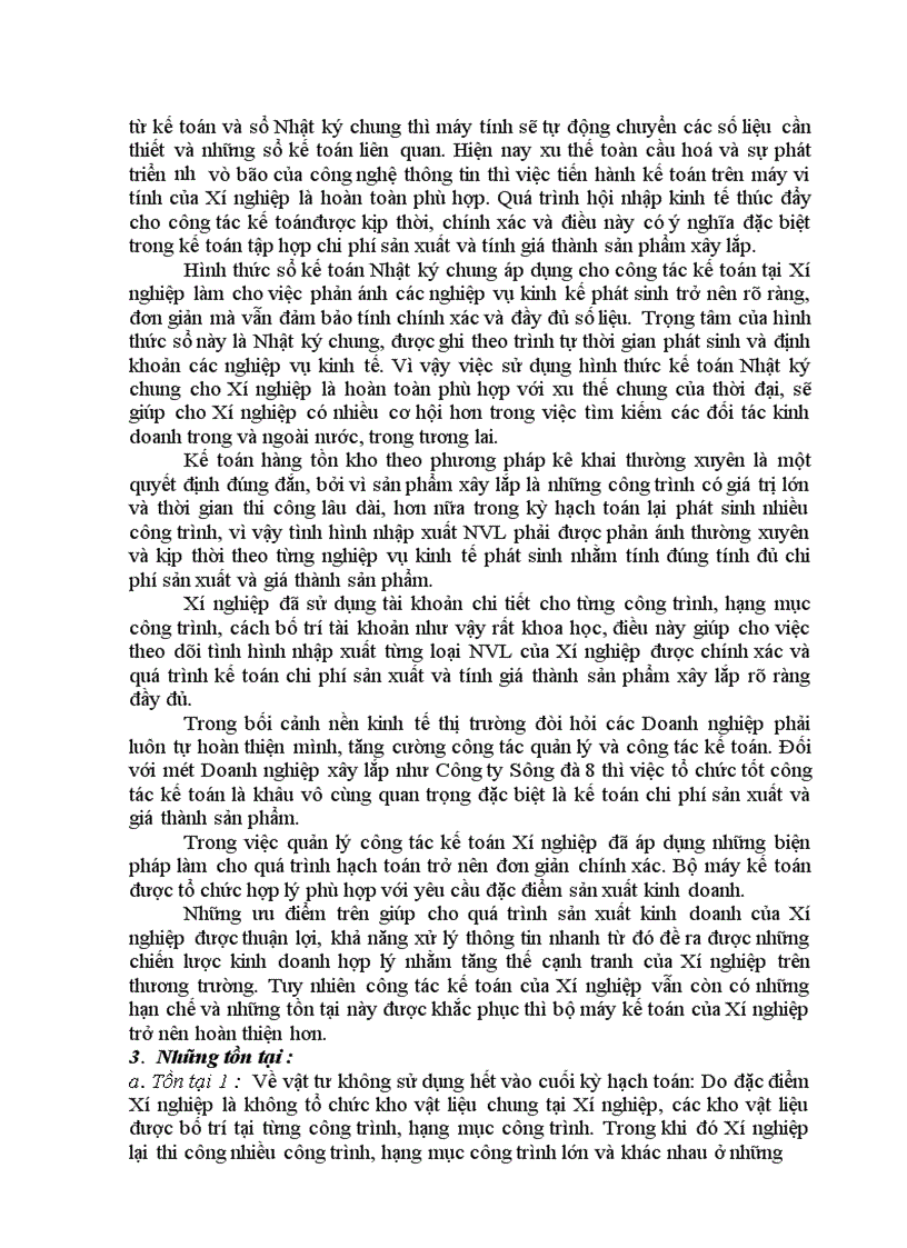image for page Hoàn thiện kế toán chi phí sản xuất và tính gía thành sản phẩm xây lắp trong doanh nghiệp xây lắp ở xí nghiệp Sông Đà 8 06
