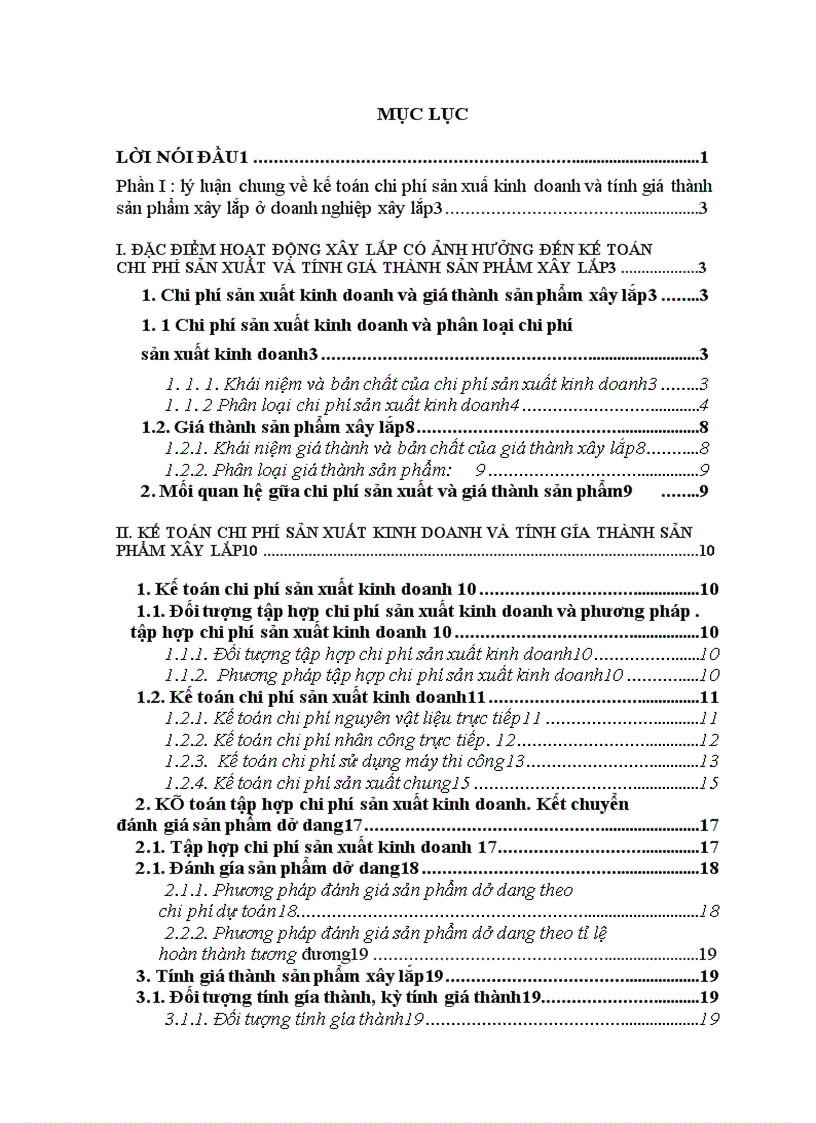 image for page Hoàn thiện kế toán chi phí sản xuất và tính gía thành sản phẩm xây lắp trong doanh nghiệp xây lắp ở xí nghiệp Sông Đà 8 06