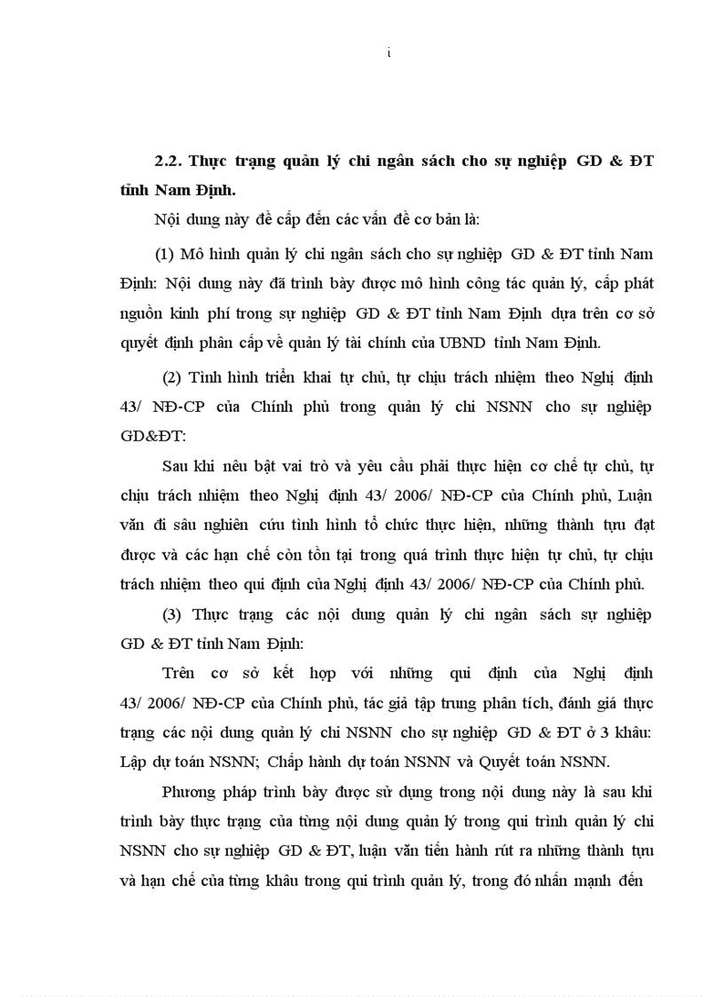 image for page Hoàn thiện công tác quản lý chi NSNN cho sự nghiệp GD ĐT tỉnh Nam Định