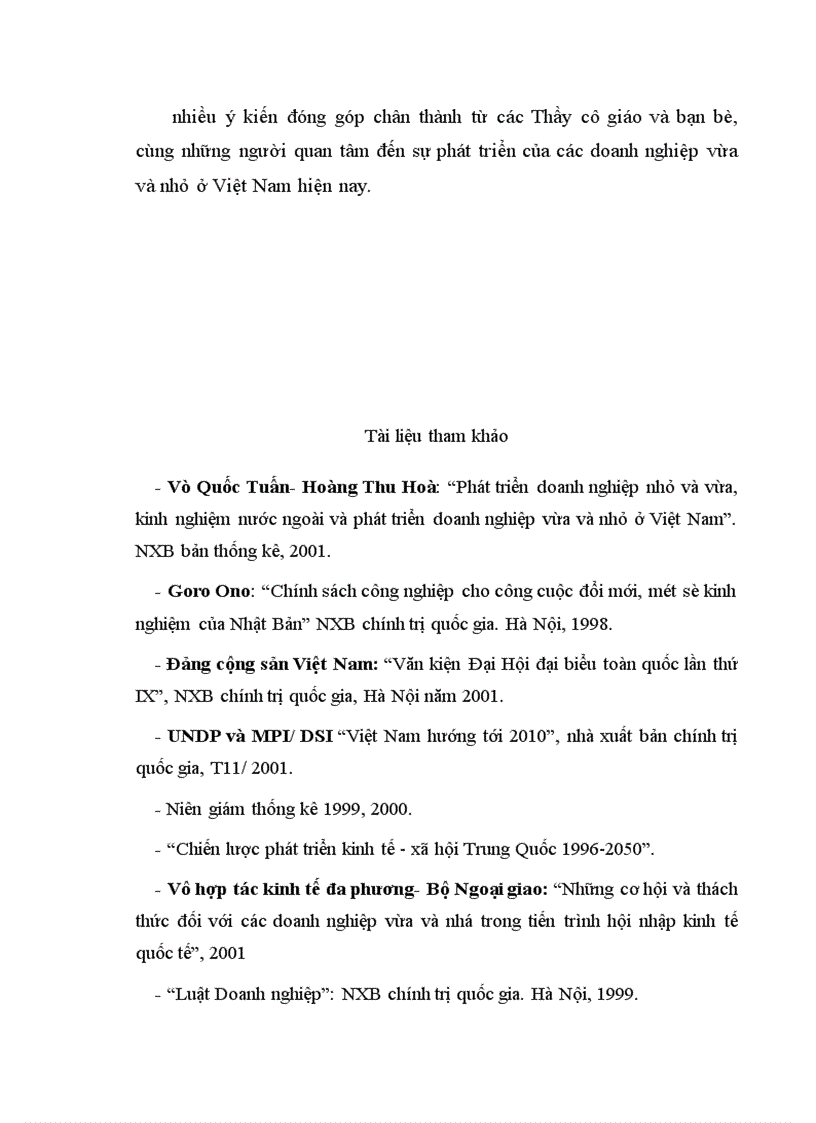 image for page Một số ý kiến về thực trạng và giải pháp phát triển các doanh nghiệp vừa và nhỏ ở việt nam trong thời kỳ công nghiệp hoá hiện đại hoá đất nước