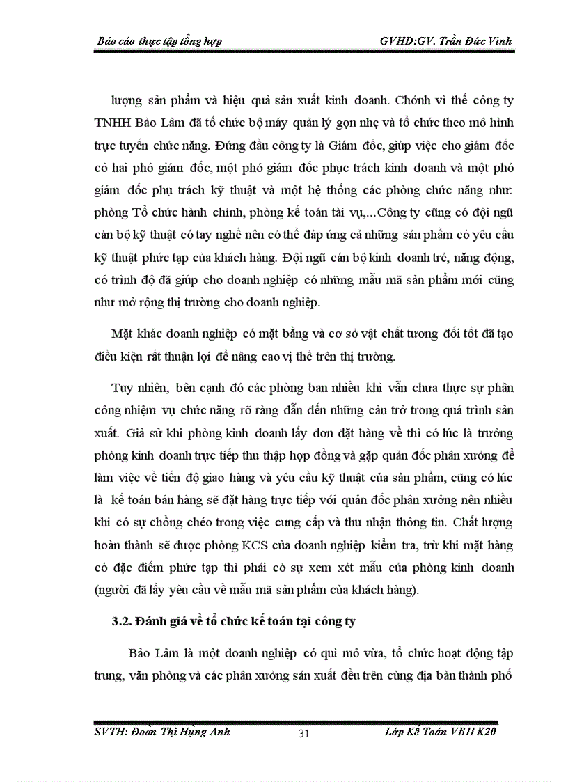 image for page Một số đánh giá về tình hình tổ chức hạch toán kế toán tại công ty TNHH Bảo Lâm 1