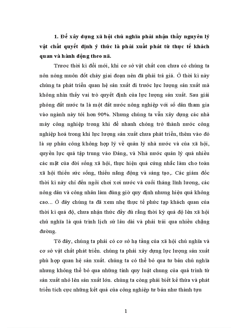 image for page Phân tích mối quan hệ giữa vật chất và ý thức vận dụng vào việc xây dựng xã hội chủ nghĩa ở nước ta 1