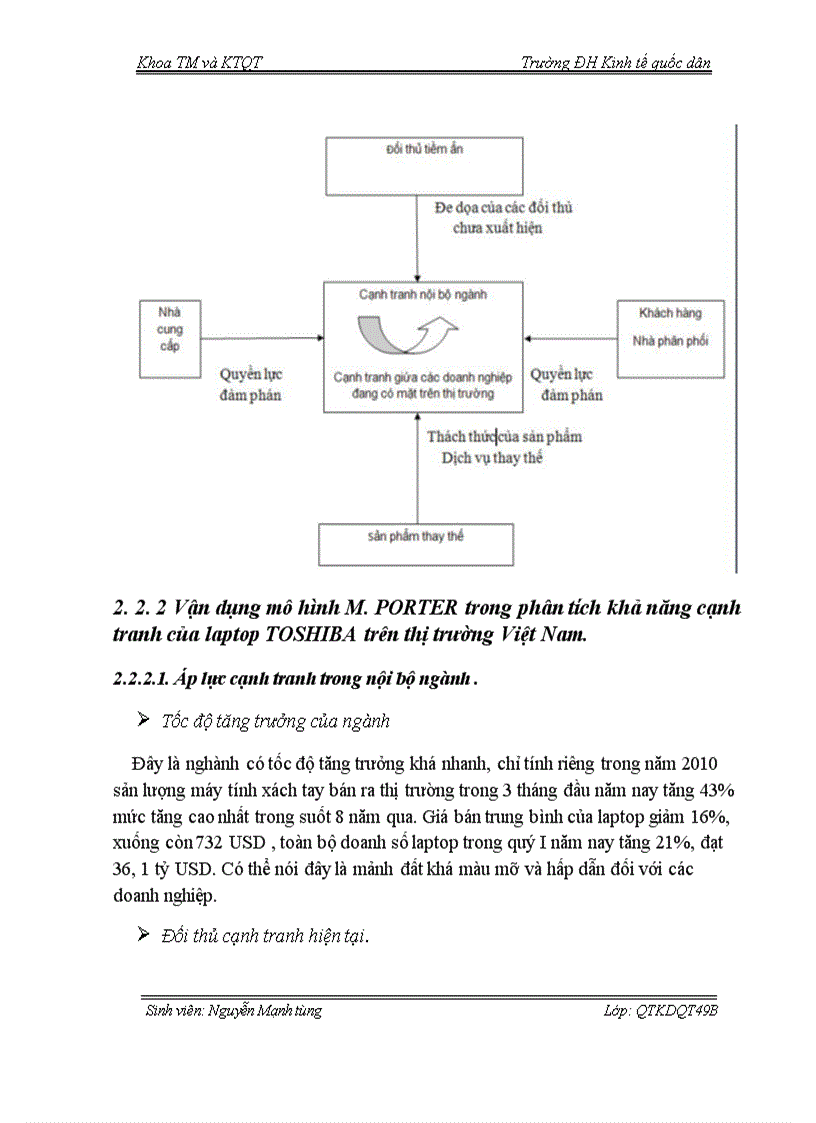 image for page Vận dụng mô hình cạnh tranh của M Porter để phân tích tình hình cạnh tranh của laptop TOSHIBA trên thị trường Việt Nam