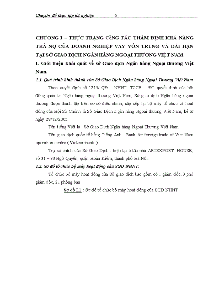 image for page Thực trạng công tác thẩm định khả năng trả nợ của khách hàng vay vốn trung và dài hạn tại sở giao dịch ngân hàng ngoại thương Việt Nam 1