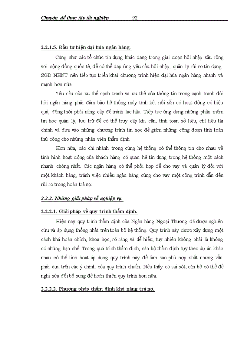 image for page Thực trạng công tác thẩm định khả năng trả nợ của khách hàng vay vốn trung và dài hạn tại sở giao dịch ngân hàng ngoại thương Việt Nam 1
