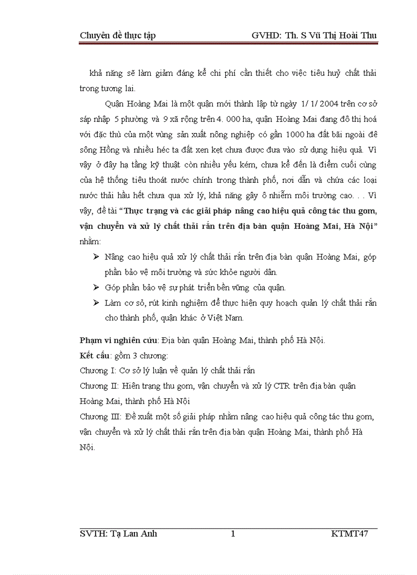 image for page Thực trạng và các giải pháp nâng cao hiệu quả công tác thu gom vận chuyển và xử lý chất thải rắn trên địa bàn quận Hoàng Mai Hà Nội
