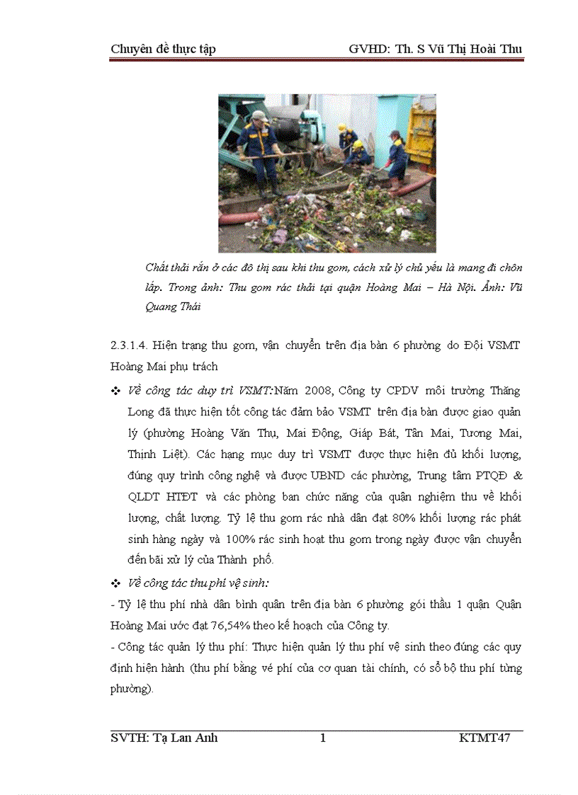 image for page Thực trạng và các giải pháp nâng cao hiệu quả công tác thu gom vận chuyển và xử lý chất thải rắn trên địa bàn quận Hoàng Mai Hà Nội
