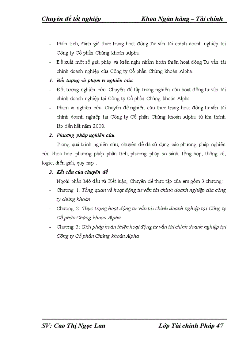 image for page Hoàn thiện hoạt động tư vấn tài chính doanh nghiệp tại Công ty Cổ phần Chứng khoán Alpha 1