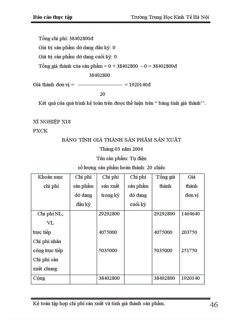 image for page Kế toán chi phí sản xuất và tính giá thành sản phẩm tại xí nghiệp X18 1