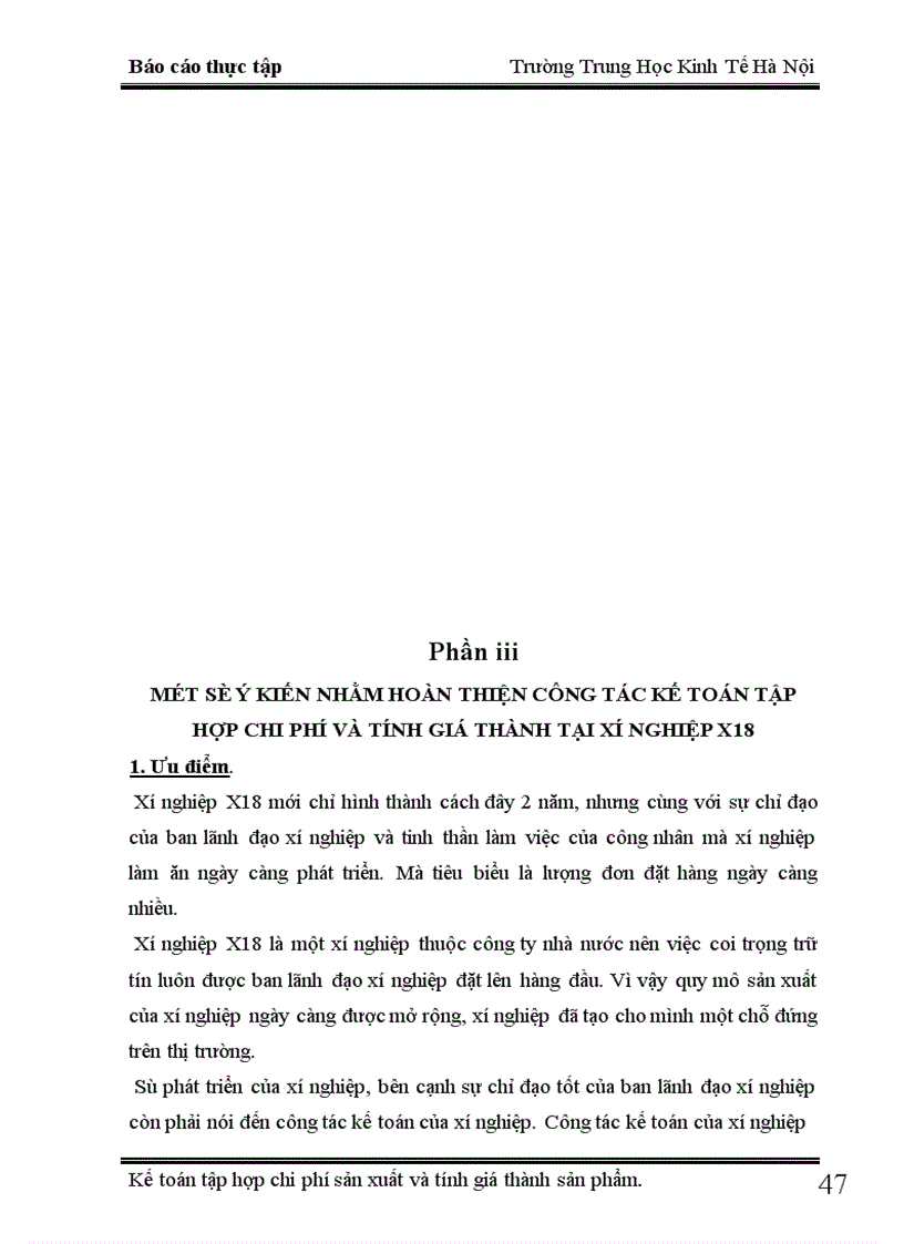 image for page Kế toán chi phí sản xuất và tính giá thành sản phẩm tại xí nghiệp X18 1