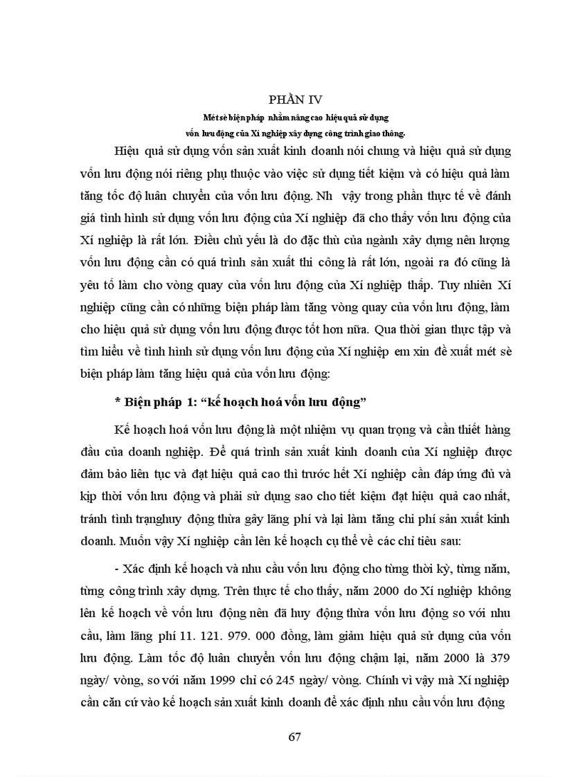 image for page Phân tích tình hình quản lý sử dụng vốn lưu động và đề xuất một số biện pháp nhằm nâng cao hiệu quả sử dụng vốn lưu động ở Xí nghiệp xây dựng công trình giao thông 1