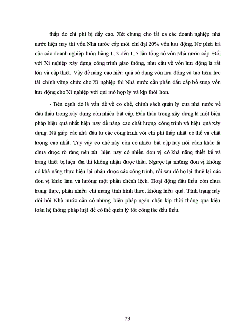 image for page Phân tích tình hình quản lý sử dụng vốn lưu động và đề xuất một số biện pháp nhằm nâng cao hiệu quả sử dụng vốn lưu động ở Xí nghiệp xây dựng công trình giao thông 1