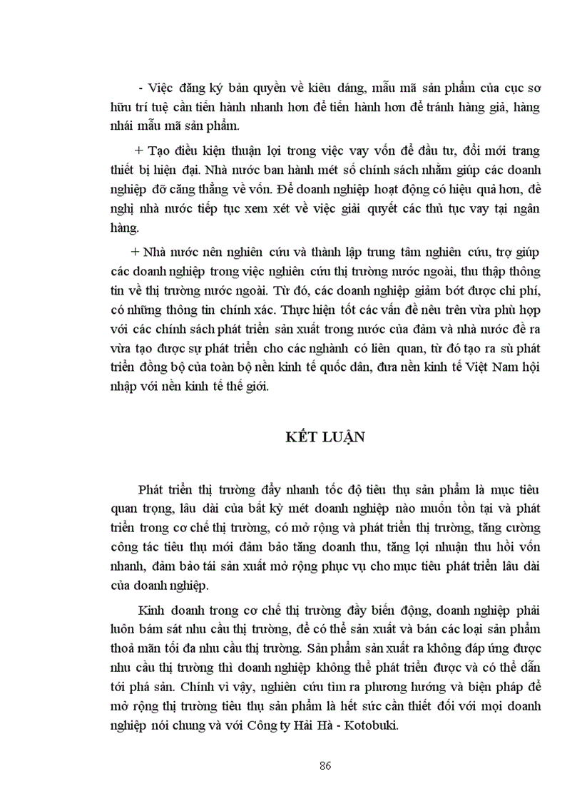 image for page Một số phương hướng và biện pháp nhằm mở rộng thị trường tiêu thụ sản phẩm ở Công ty liên doanh TNHH Hải Hà Kotubuki