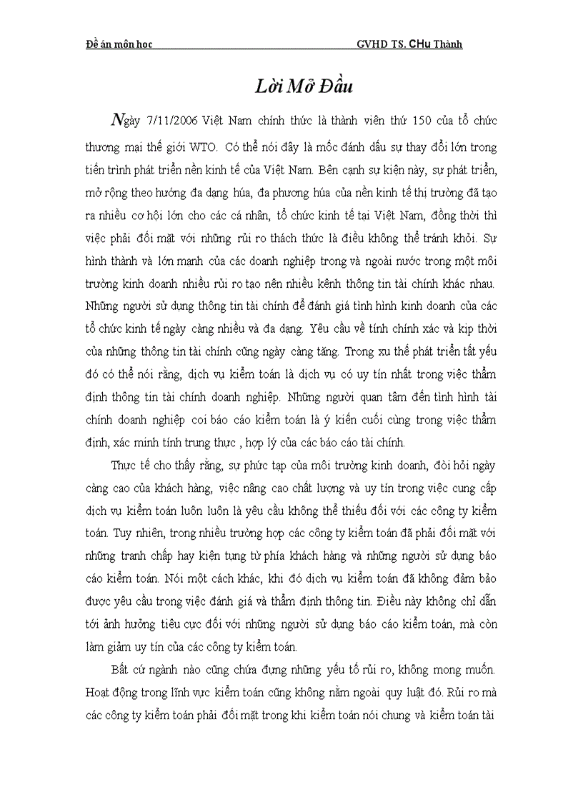 image for page Rủi ro kiểm toán và những loại hình cụ thể 1