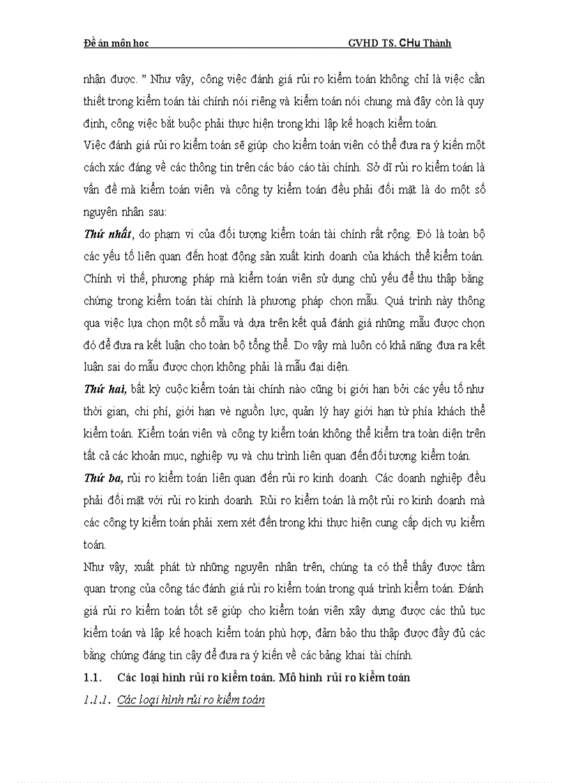 image for page Rủi ro kiểm toán và những loại hình cụ thể 1