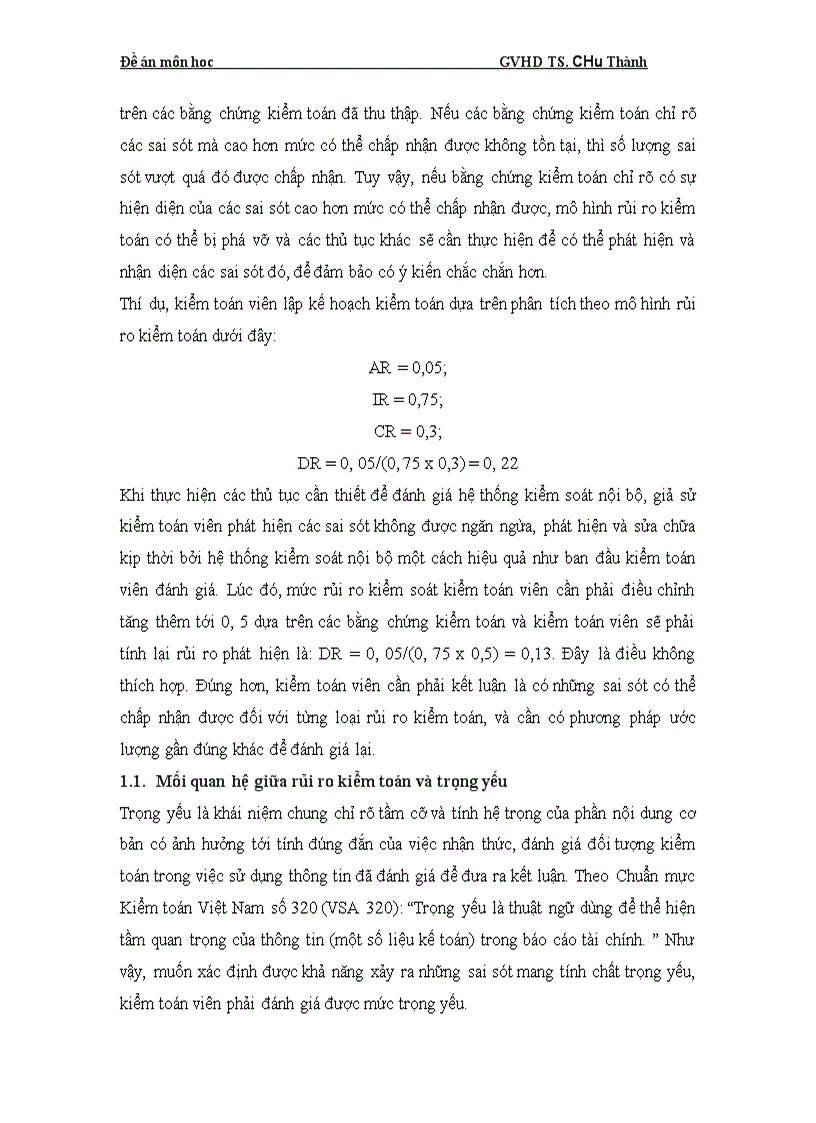 image for page Rủi ro kiểm toán và những loại hình cụ thể 1