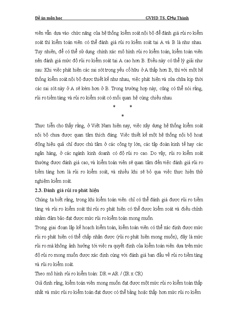 image for page Rủi ro kiểm toán và những loại hình cụ thể 1