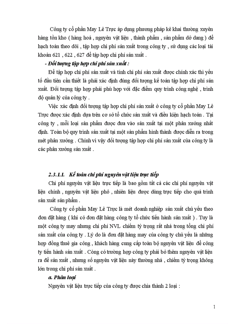 image for page Một số nhận xét đánh giá về công tác kế toán ở công ty cổ phần may lê trực 1