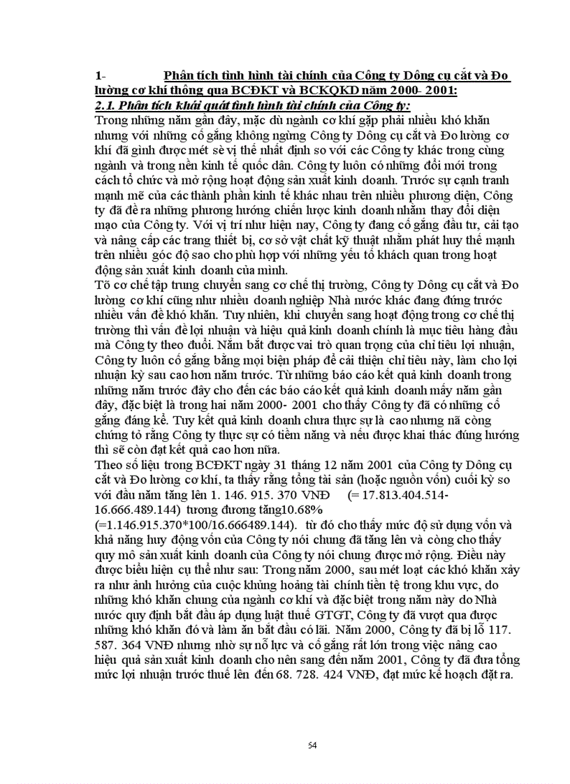 image for page Phân tích tình hình tài chính thông qua hệ thống báo cáo tài chính kế toán và các biện pháp nâng cao hiệu quả sử dụng vốn kinh doanh tại Công ty Dụng cụ cắt và Đo lường cơ khí 1