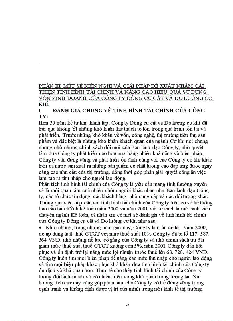 image for page Phân tích tình hình tài chính thông qua hệ thống báo cáo tài chính kế toán và các biện pháp nâng cao hiệu quả sử dụng vốn kinh doanh tại Công ty Dụng cụ cắt và Đo lường cơ khí 1