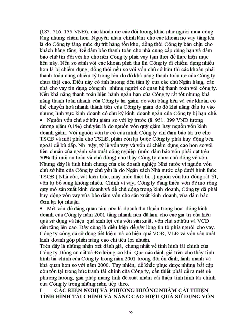 image for page Phân tích tình hình tài chính thông qua hệ thống báo cáo tài chính kế toán và các biện pháp nâng cao hiệu quả sử dụng vốn kinh doanh tại Công ty Dụng cụ cắt và Đo lường cơ khí 1