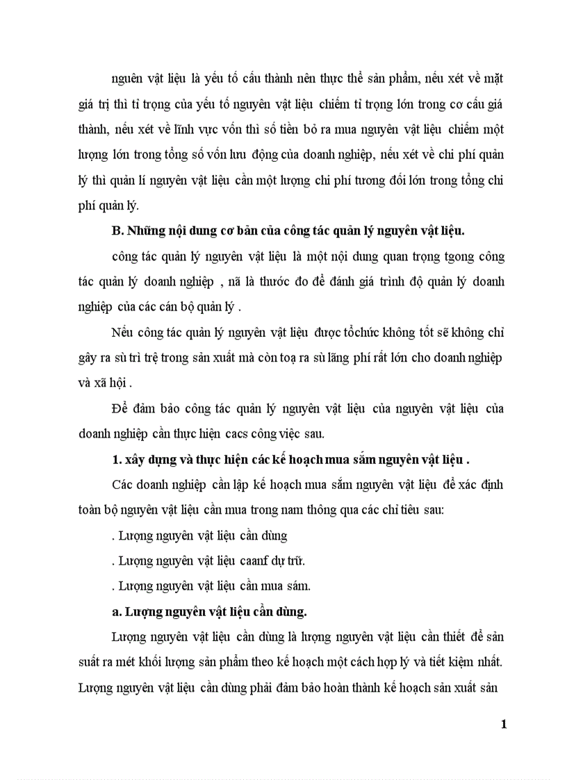 Một số biện pháp nhằm nâng cao hiệu quả quá trình quản lý nguyên vật liệu