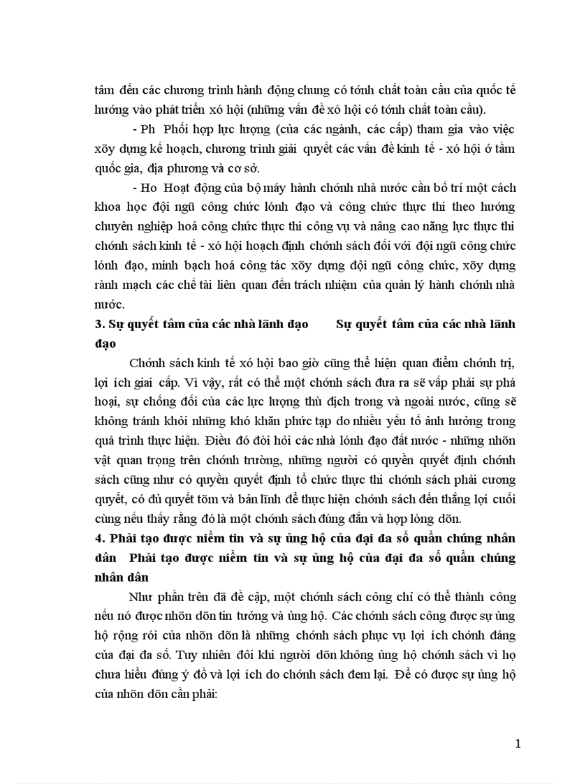 image for page Các điều kiện cần thiết để thực thi chính sách kinh tế xã hội thành công