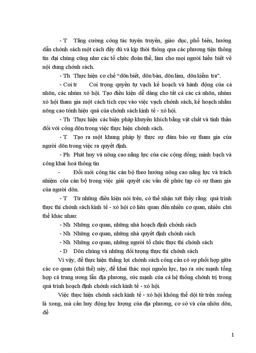 image for page Các điều kiện cần thiết để thực thi chính sách kinh tế xã hội thành công