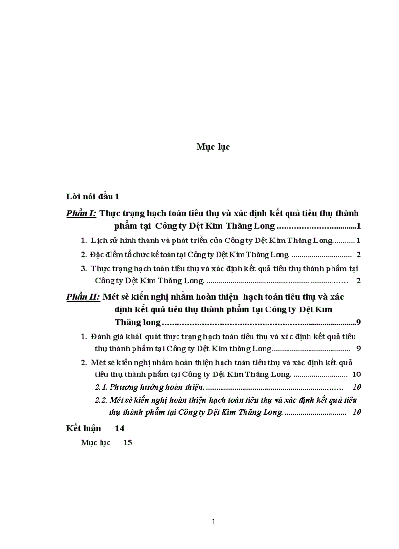 image for page Hoàn thiện hạch toán tiêu thụ tại Công ty Dệt Kim Thăng Long 1