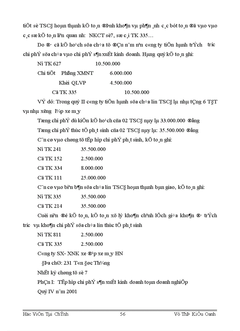 image for page Tổ chức công tác TSCĐ và phân tích tình hình quản lý trang bị và sử dụng TSCĐ ở Công ty S X XNK xe đạp xe máy Hà Nội