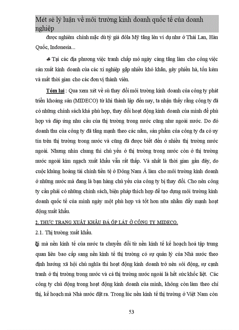 image for page Một số ý kiến nhằm tạo dựng môi trường kinh doanh thuận lợi để thúc đẩy hoạt động xuất khẩu cho công ty MIDECO