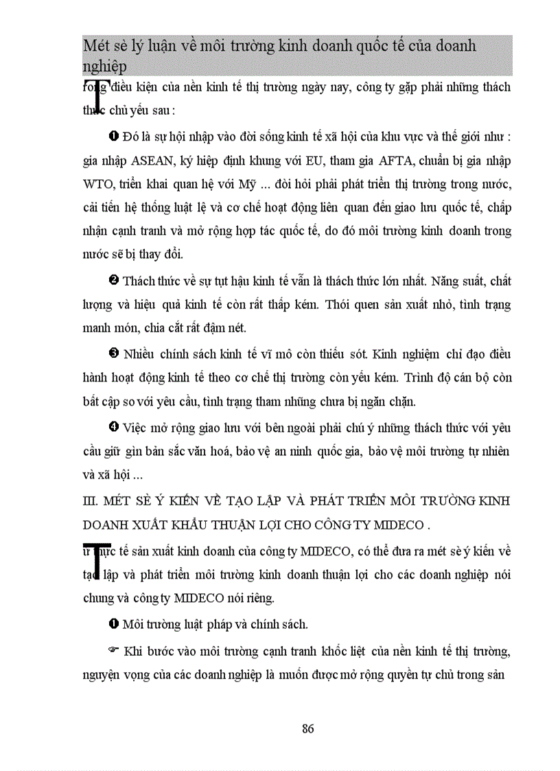 image for page Một số ý kiến nhằm tạo dựng môi trường kinh doanh thuận lợi để thúc đẩy hoạt động xuất khẩu cho công ty MIDECO