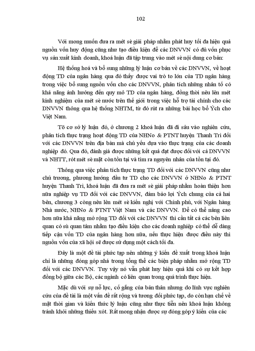 image for page Giải pháp nhằm mở rộng tín dụng đối với các DNVVN tại NHNo PTNT huyện Thanh Trì Hà Nội