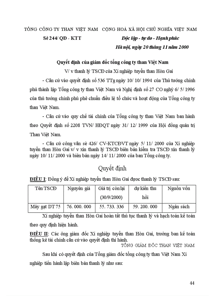 image for page Tổ chức hạch toán TSCĐ với việc quản lý và nâng cao hiệu quả sử dụng TSCĐ 1