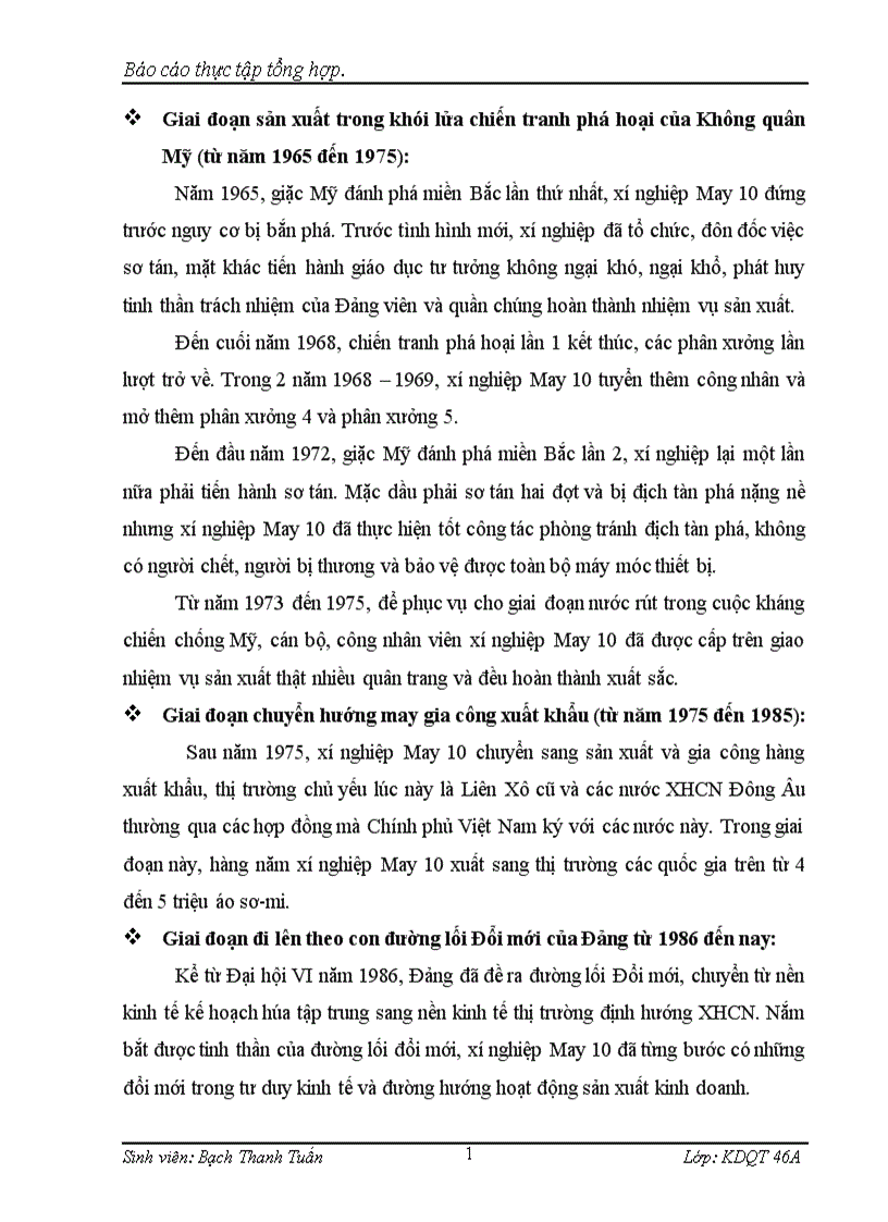 image for page Các hoạt động sản xuất kinh doanh chủ yếu của công ty cổ phần May 10 1