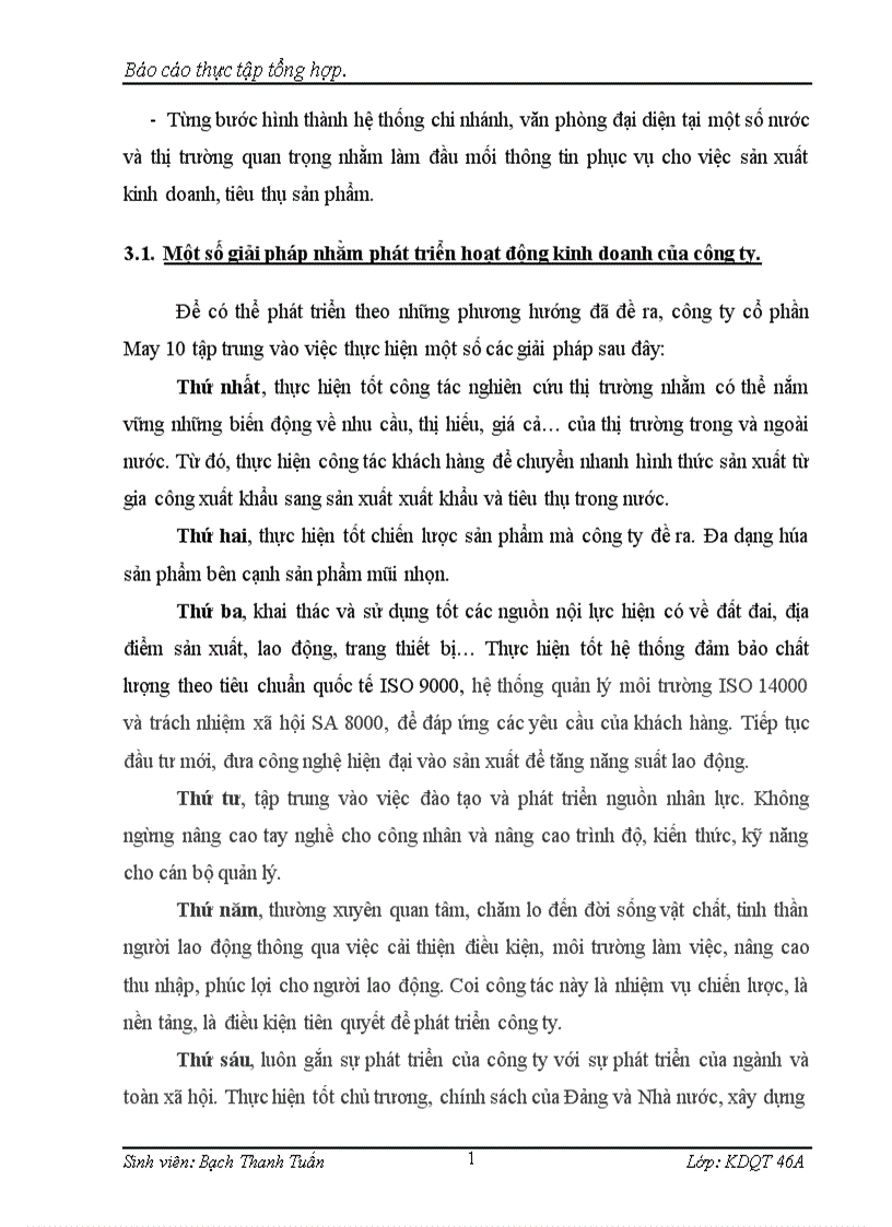 image for page Các hoạt động sản xuất kinh doanh chủ yếu của công ty cổ phần May 10 1