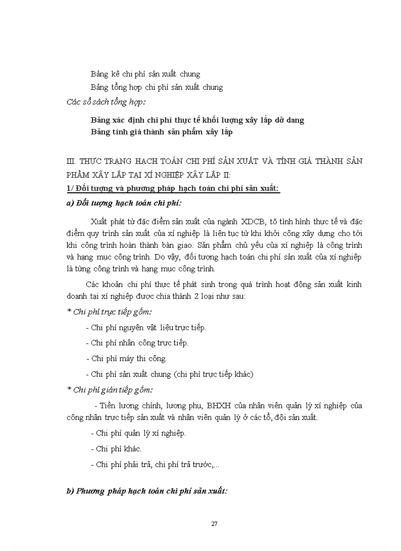 image for page Kế toán chi phí sản xuất và tính giá thành sản phẩm tại Xí nghiệp xây lắp 2