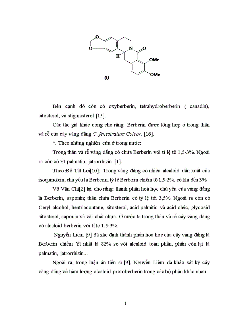 image for page Góp phần nghiên cứu phương pháp chiết xuất Berberin từ cây vàng đắng Coscinium usitatum Pierre 1