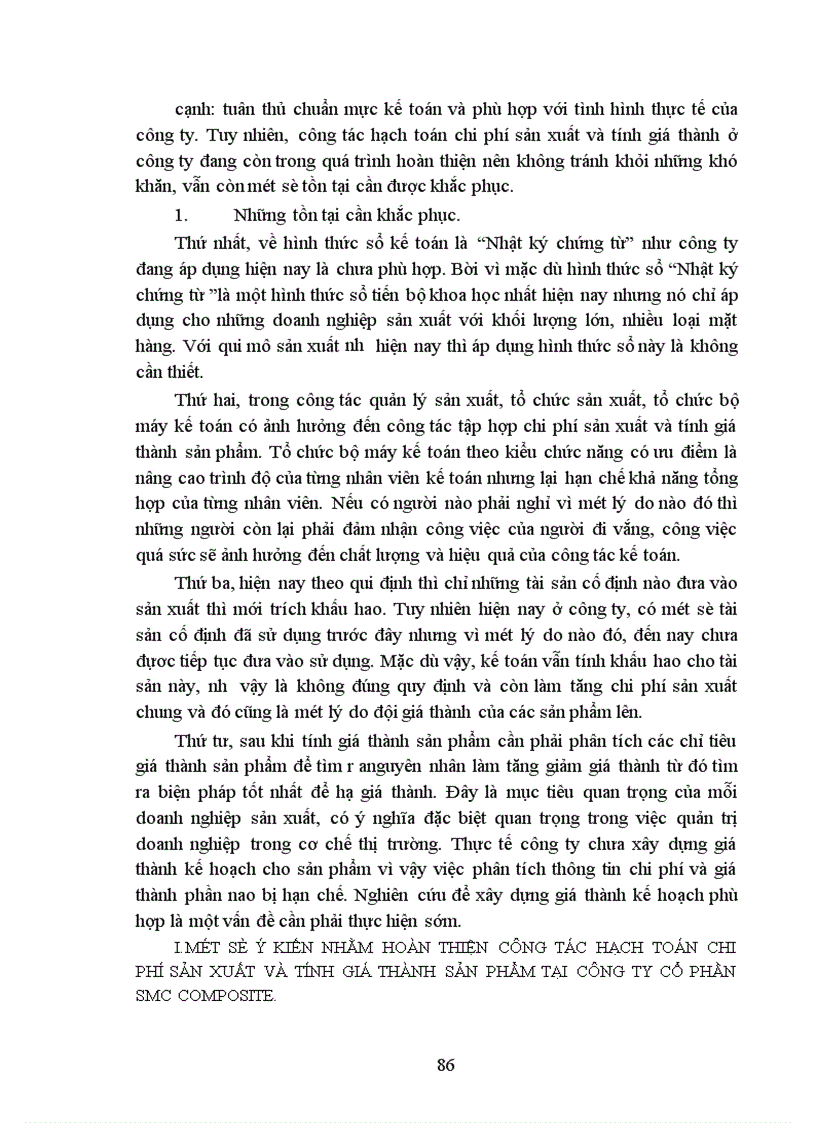 image for page Tổ chức công tác Hạch toán chi phí sản xuất và tính giá thành sản phẩm với việc tăng cường quản trị doanh nghiệp tại Công ty cổ phần SMC Composite 1