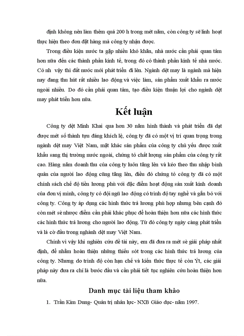 image for page Hoàn thiện các hình thức trả lương cho người lao động tại công ty dệt Minh Khai 1