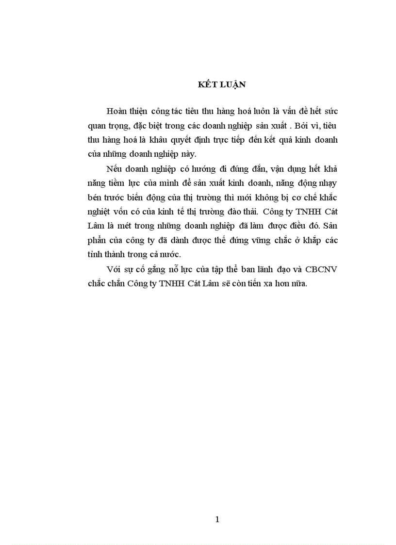 image for page Một số biện pháp đầy mạnh hoạt động tiêu thụ sản phẩm ở Công ty TNHH Cát Lâm