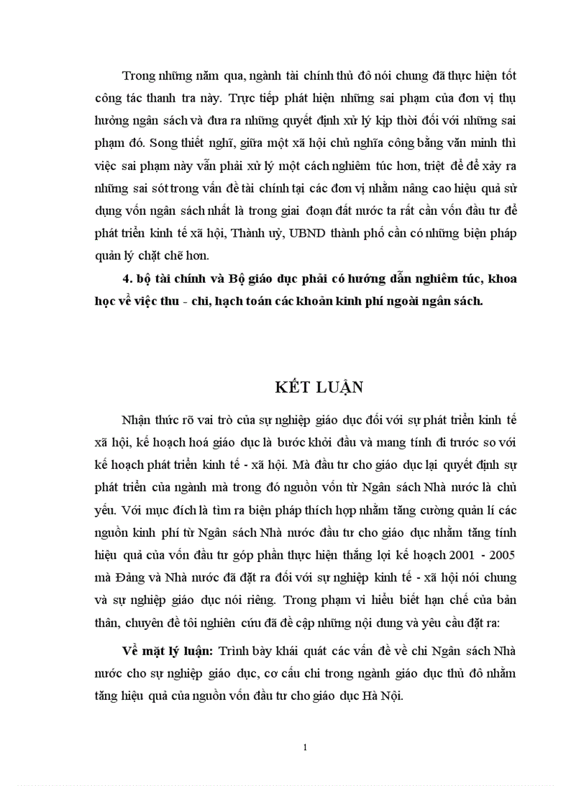image for page Một số biện pháp nhằm tăng cường quản lí chi ngân sách nhà nước cho sự nghiệp giáo dục trên địa bàn thủ đô Hà nội đến năm 2005