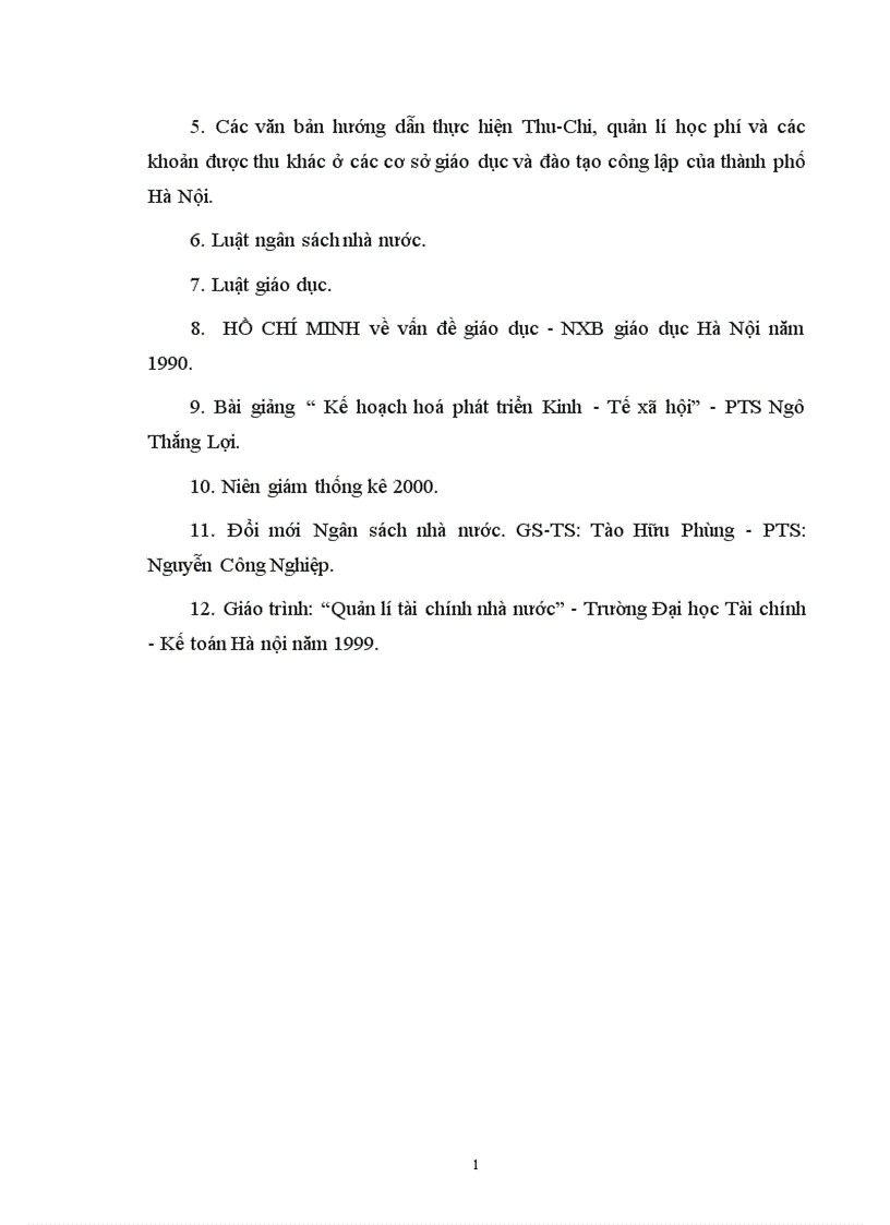 image for page Một số biện pháp nhằm tăng cường quản lí chi ngân sách nhà nước cho sự nghiệp giáo dục trên địa bàn thủ đô Hà nội đến năm 2005