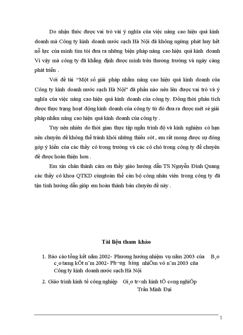 image for page Một số giải pháp nhằm nâng cao hiệu quả kinh doanh của Công ty kinh doanh nước sạch Hà Nội