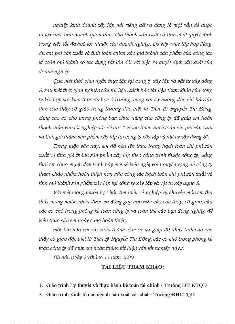 image for page Hoàn thiện hạch toán chi phí sản xuất và tính giá thành sản phẩm xây lắp tại Công ty Xây lắp và Vật tư xây dựng 8 1